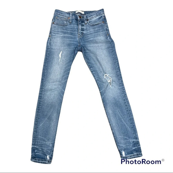 Madewell 9" High-Rise Skinny Jeans: Destructed-Hem Edition J0513 - Picture 4 of 16